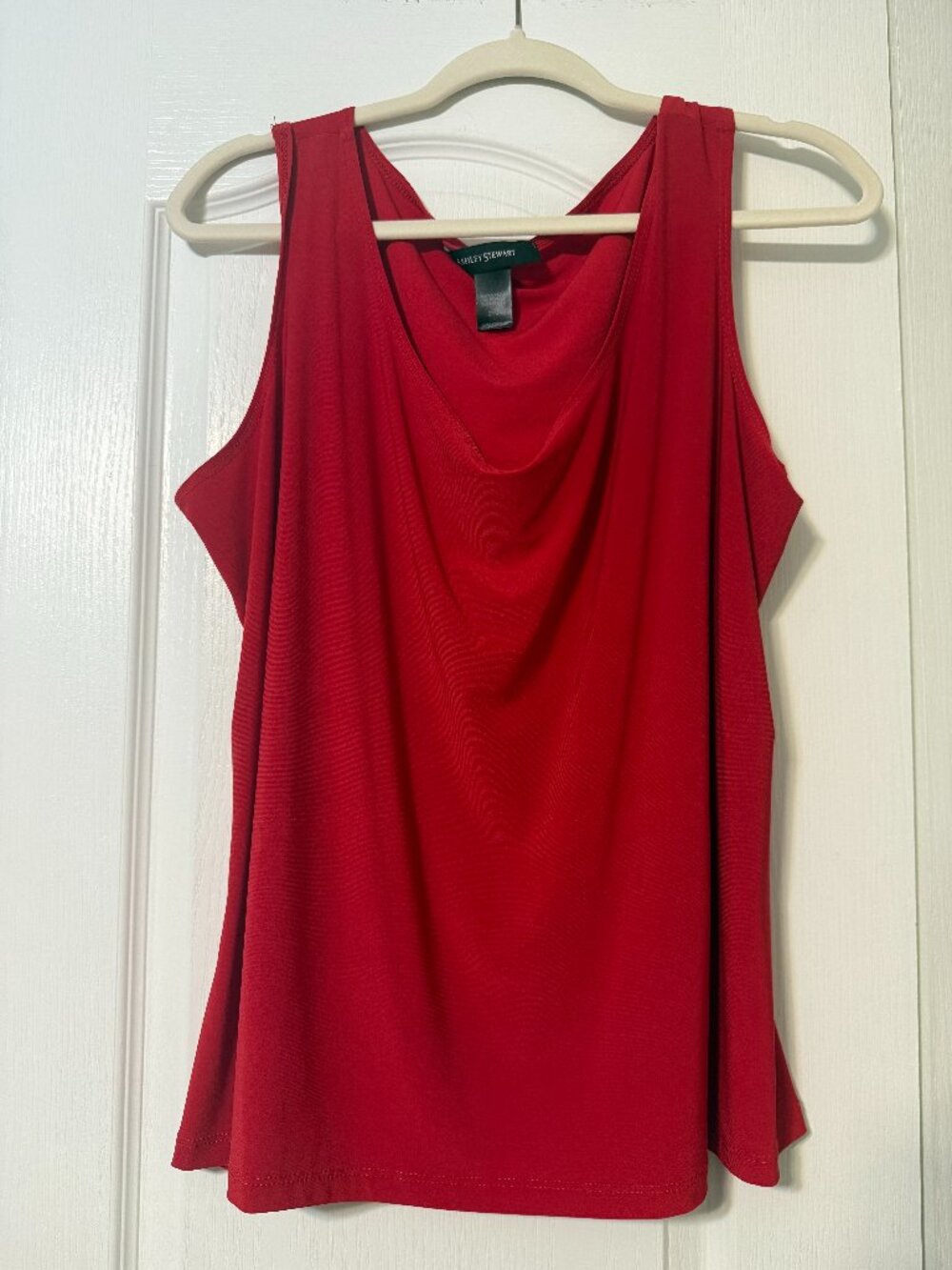 Ashley Stewart Red Drape Neck Sleeveless Top, Plus Size 22/24